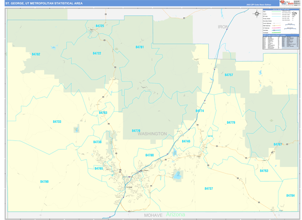 St. George Metro Area Wall Map